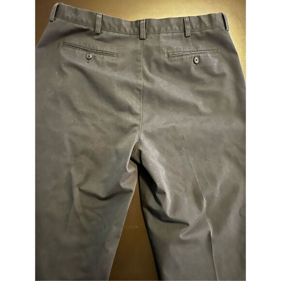 LL Bean Womens Size 37 Comfort Waist Navy 100% Cotton Pants #305 - Picture 2 of 4